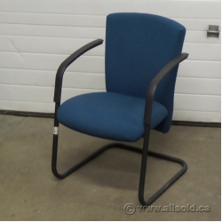 Blue Paperclip Guest Side Chair with Arms